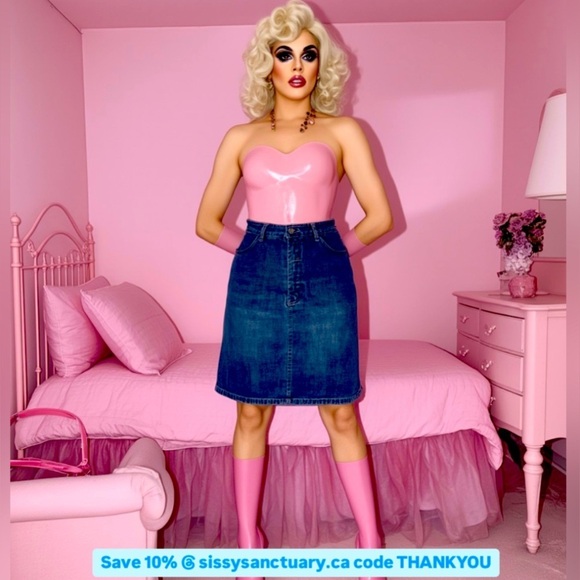 Ikeda Dresses & Skirts - Barbie sissy princess Ikeda 700 series size 31 Large Denim Midi skirt Stunning